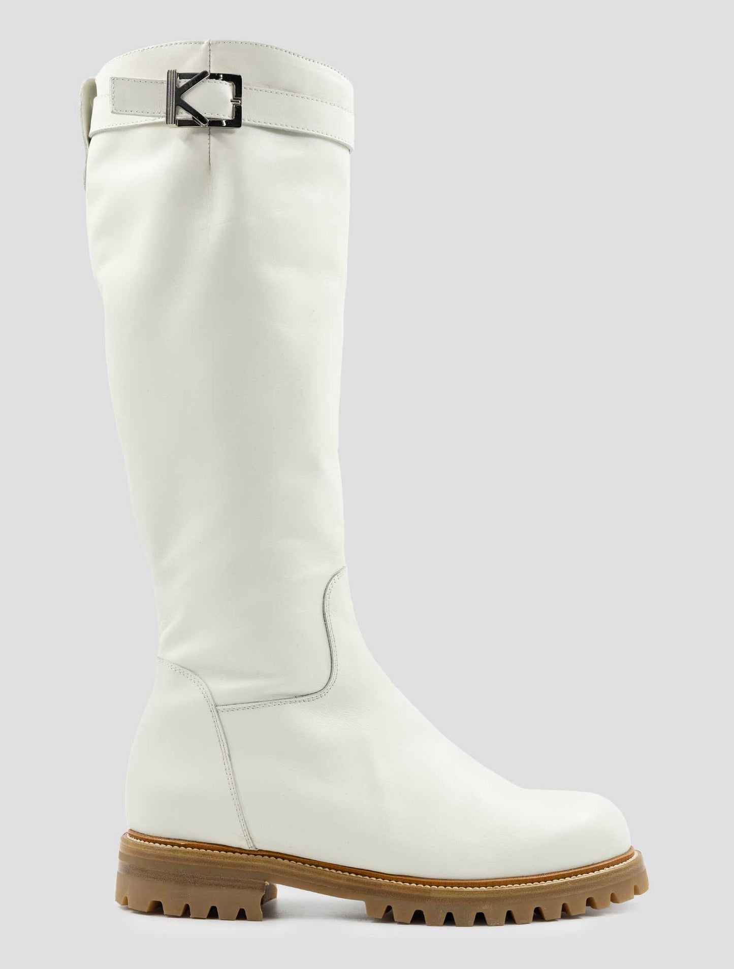 Kiton White Leather Boots