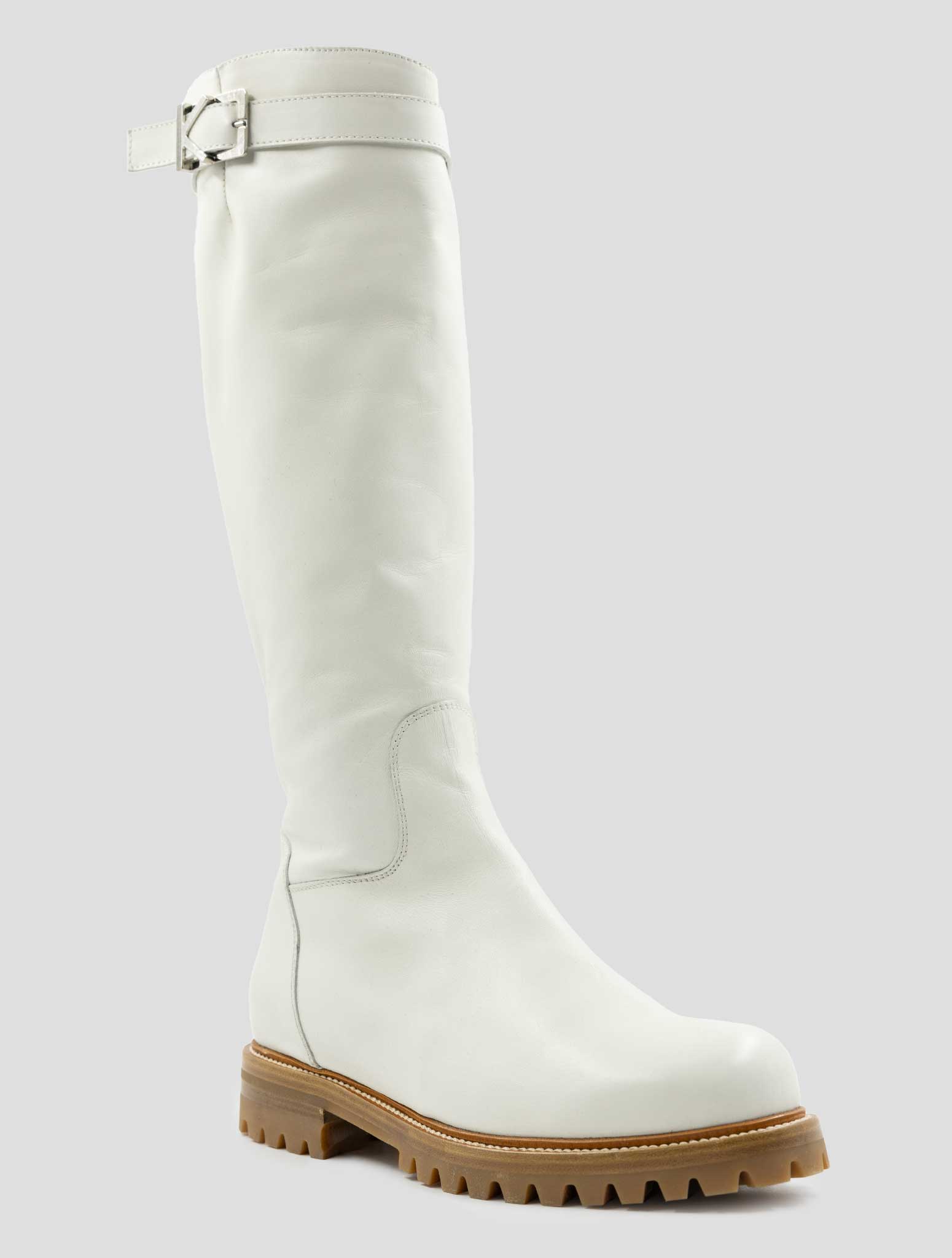 Kiton White Leather Boots