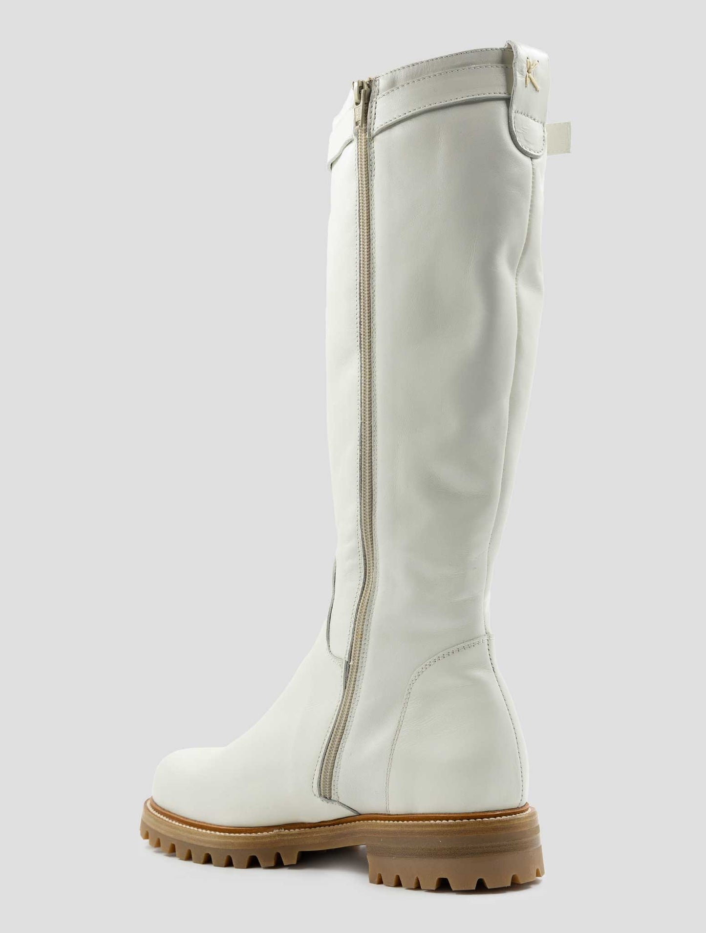 Kiton White Leather Boots