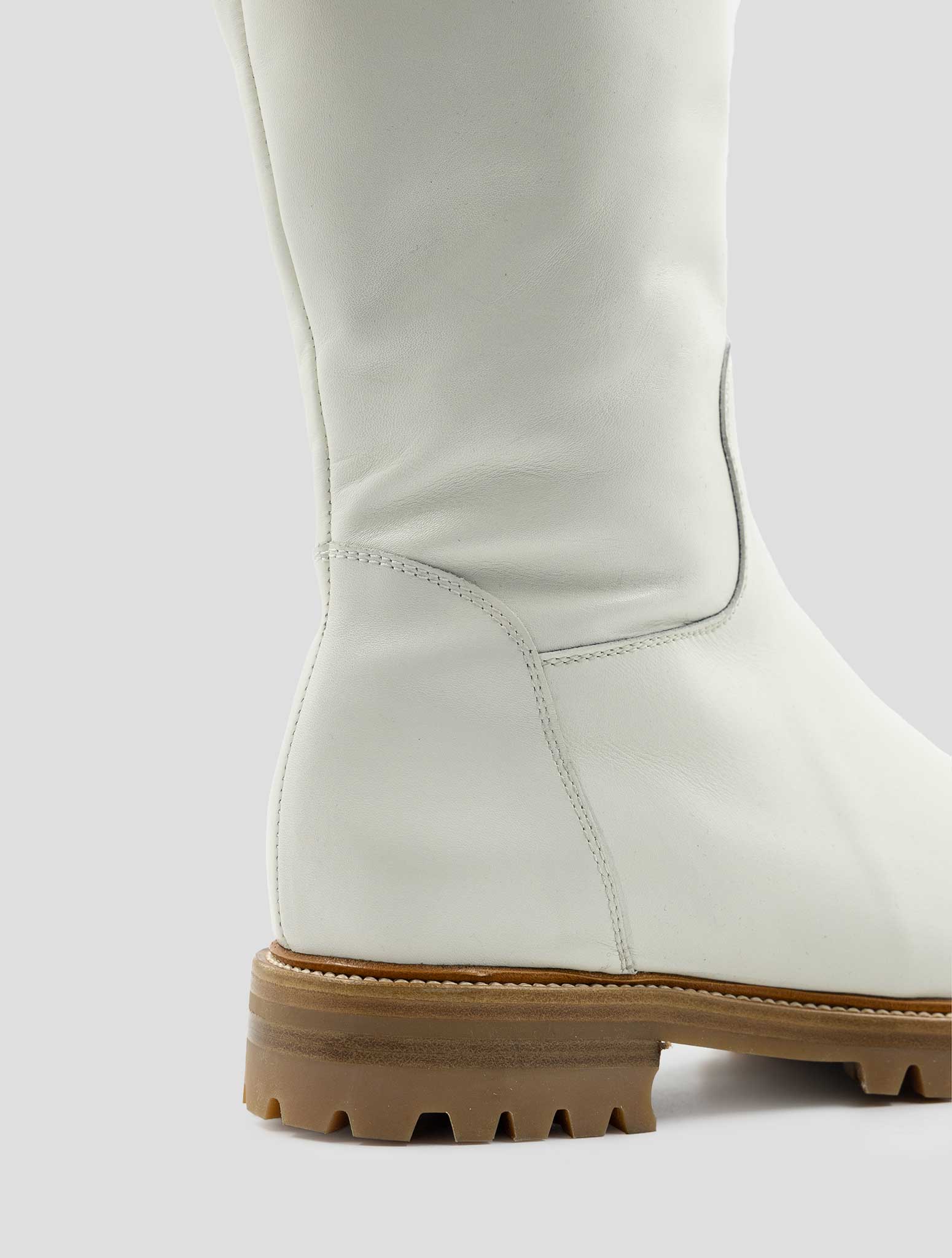Kiton White Leather Boots