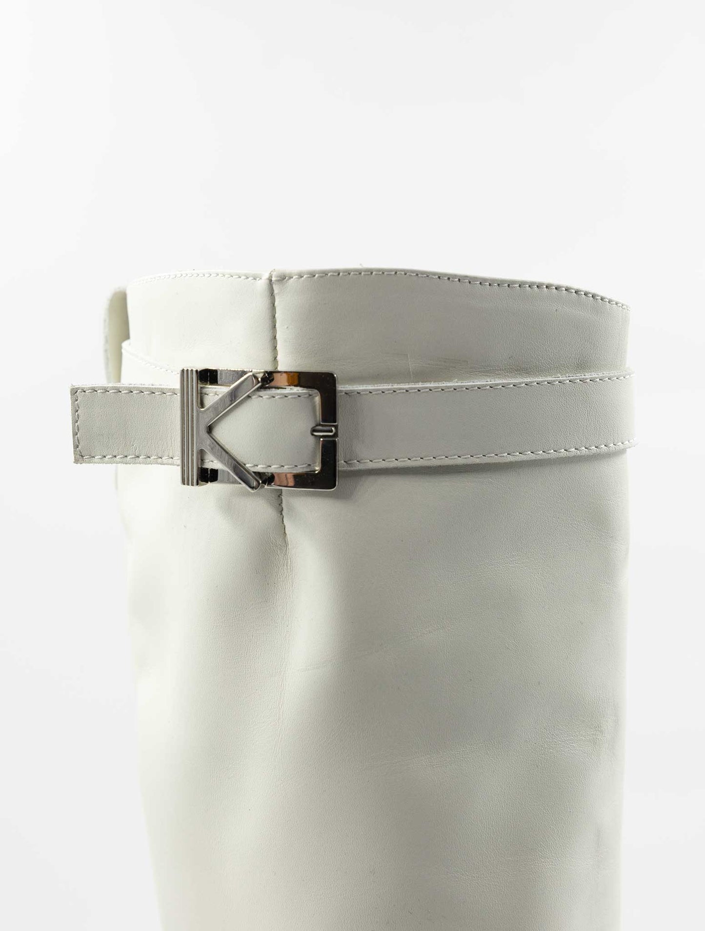 Kiton White Leather Boots