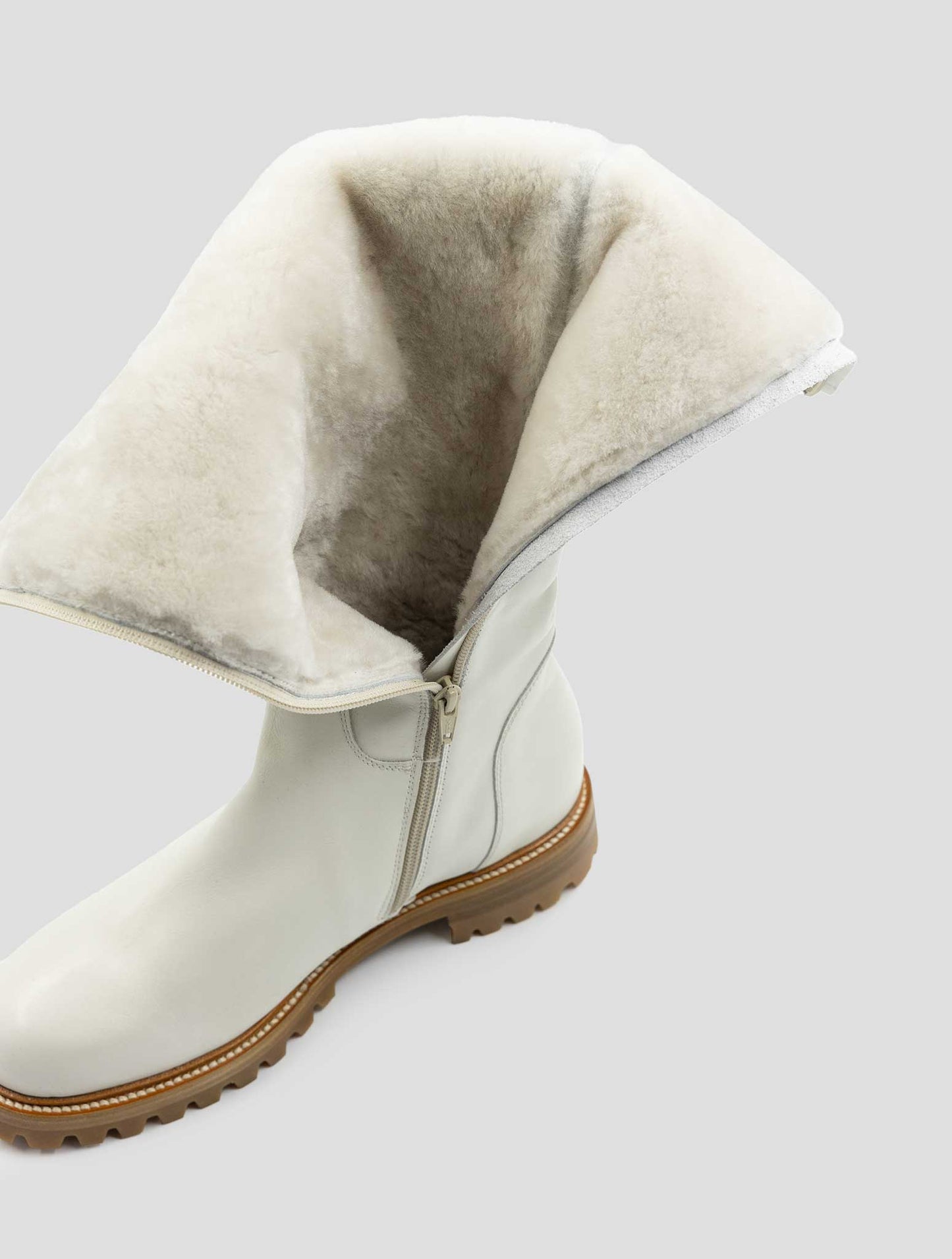 Kiton White Leather Boots