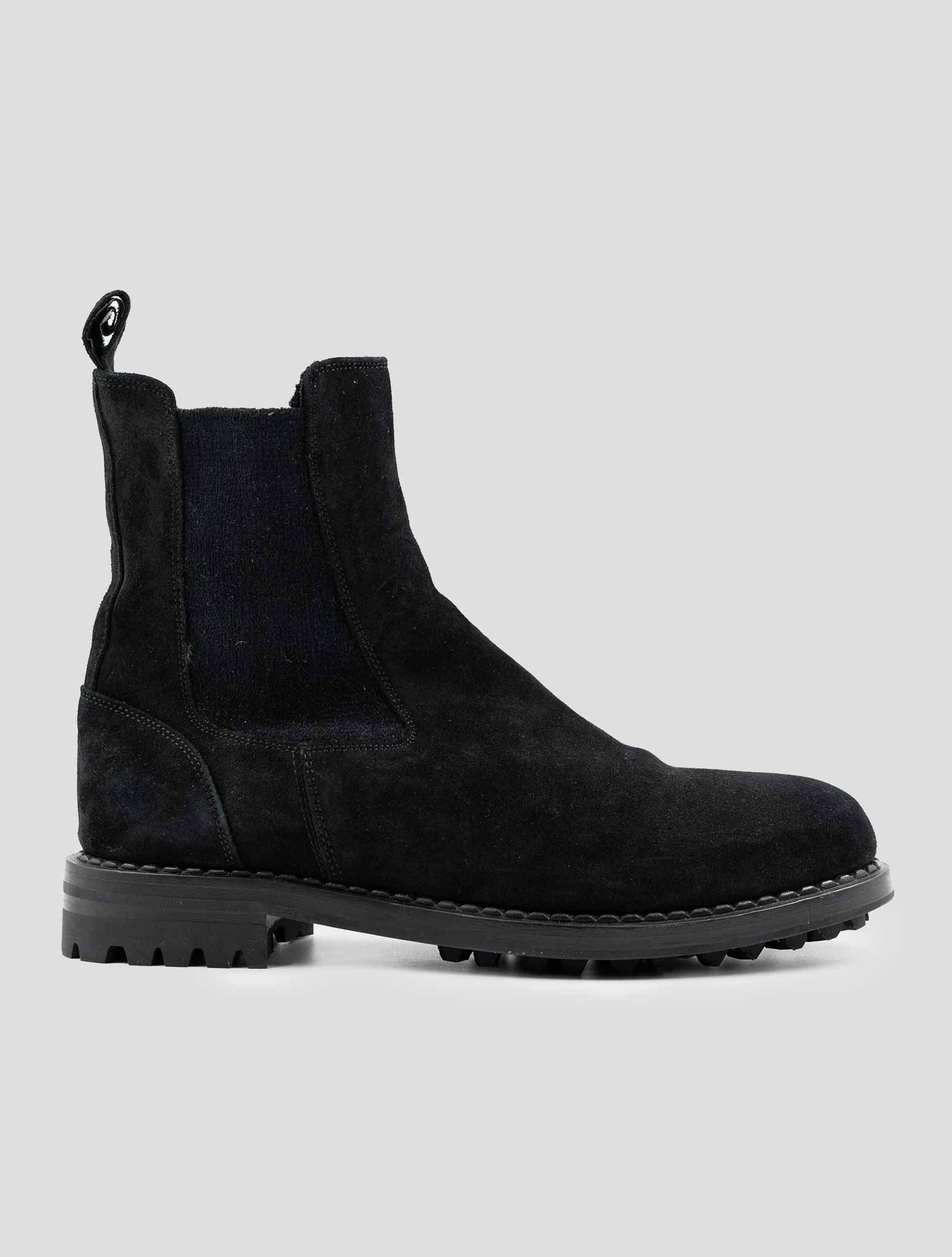 Kiton Black Leather Suede With Fur Boots
