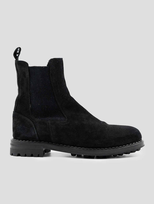 Kiton Black Leather Suede With Fur Boots