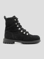 Kiton Black Leather Shearling Boots