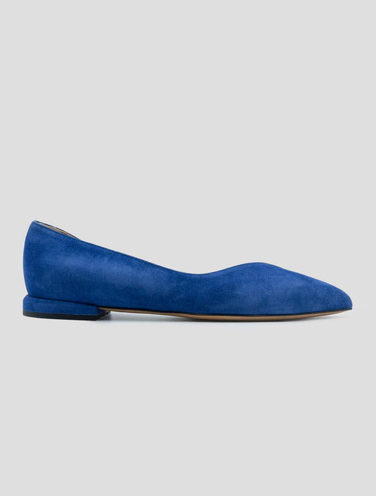 Kiton Blue Leather Suede Ballerina