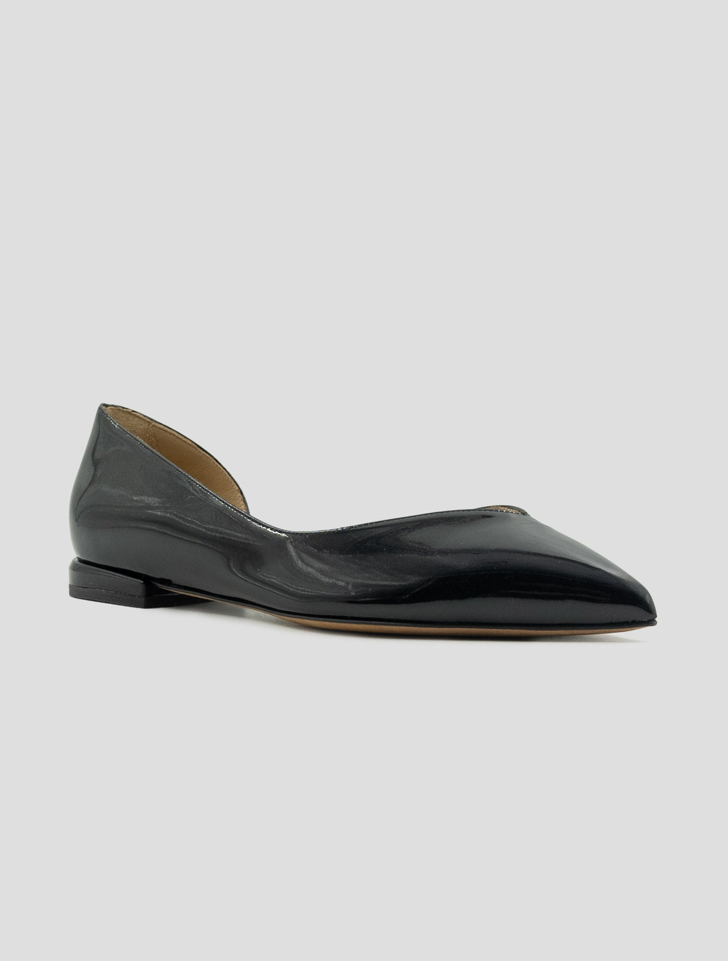 Kiton Black Leather Ballerina