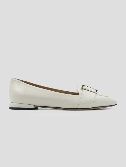 Kiton Beige Leather Ballerina