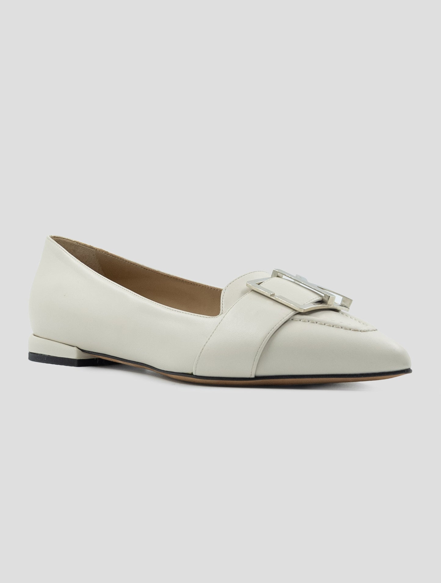 Kiton Beige Leather Ballerina
