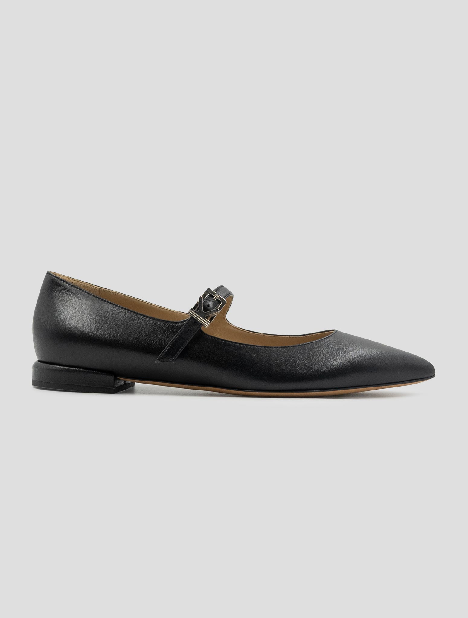 Kiton Black Leather Ballerina
