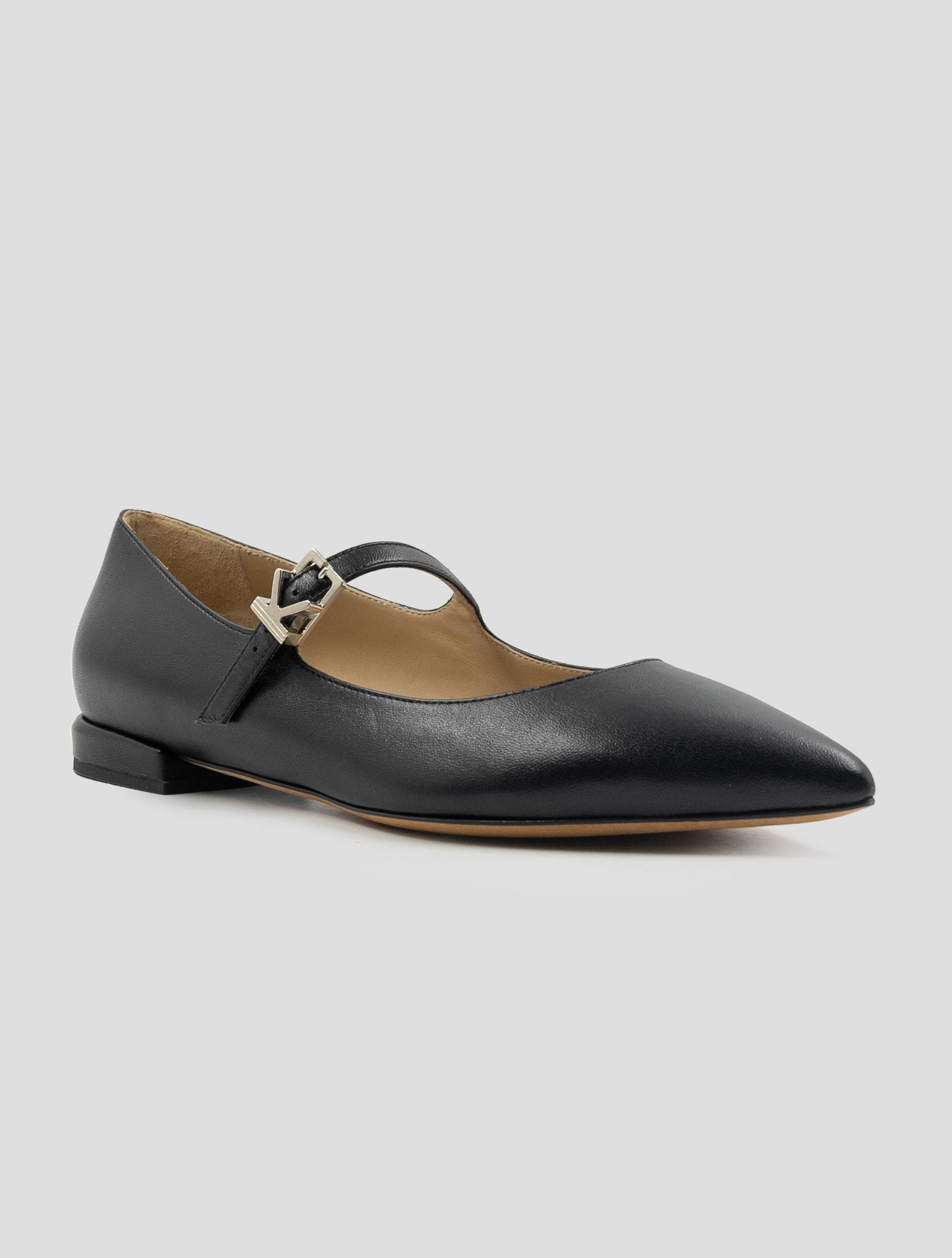 Kiton Black Leather Ballerina