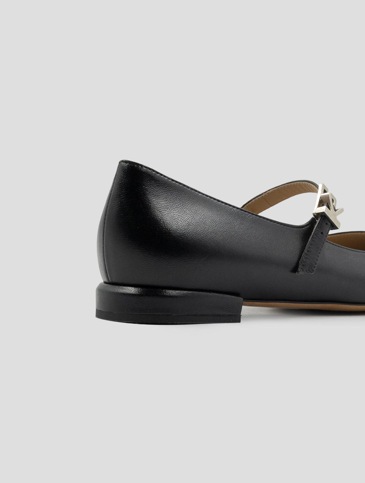 Kiton Black Leather Ballerina