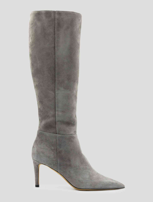 Kiton Gray Leather Suede Boots