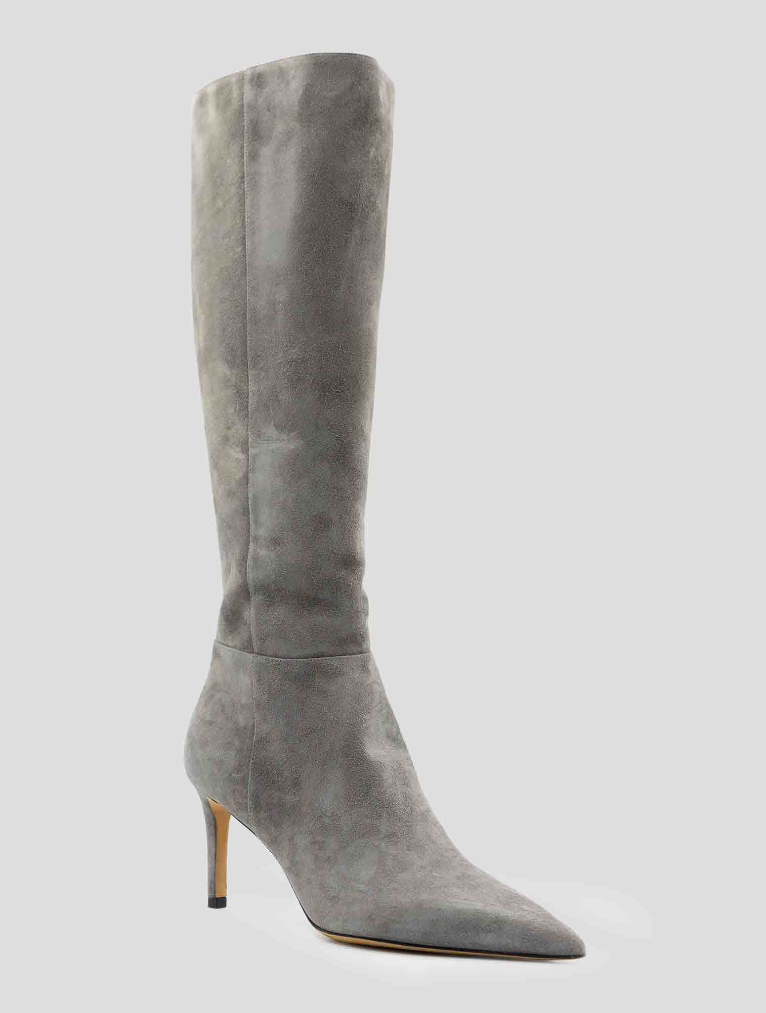 Kiton Gray Leather Suede Boots
