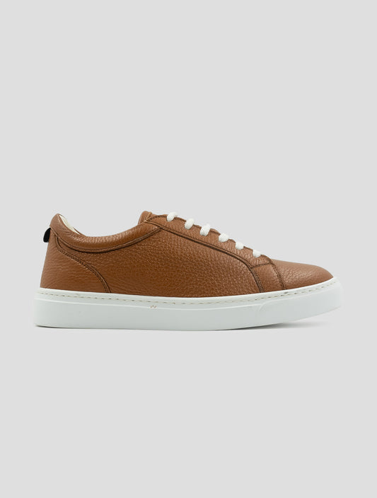 Kiton Brown Leather Sneakers