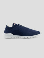 Kiton Blue Cotton Ea Sneakers