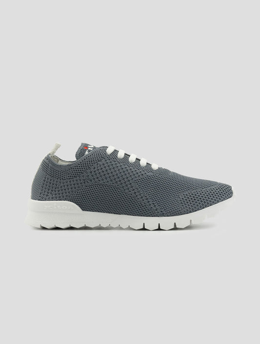 Kiton Gray Cotton Ea Sneakers