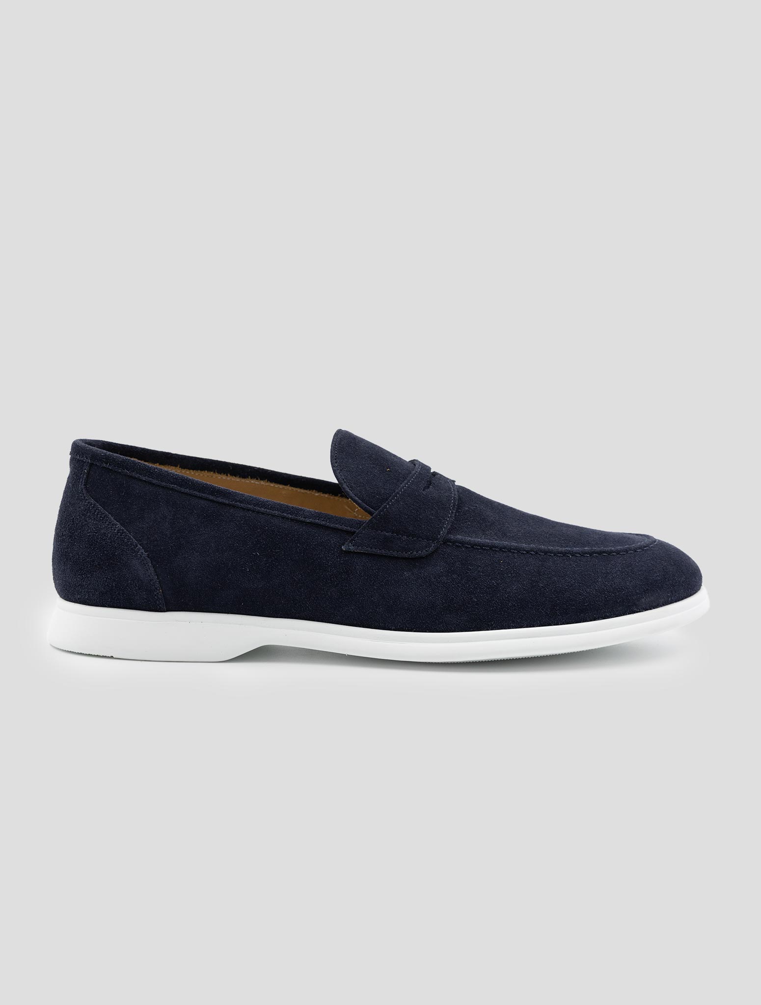 Kiton Dark Blue Leather Suede Loafers