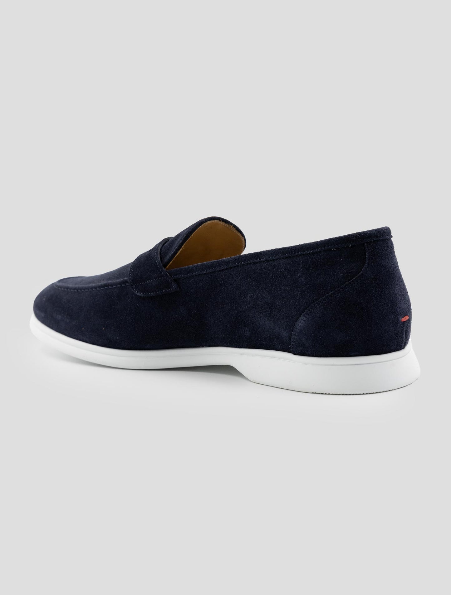 Kiton Dark Blue Leather Suede Loafers