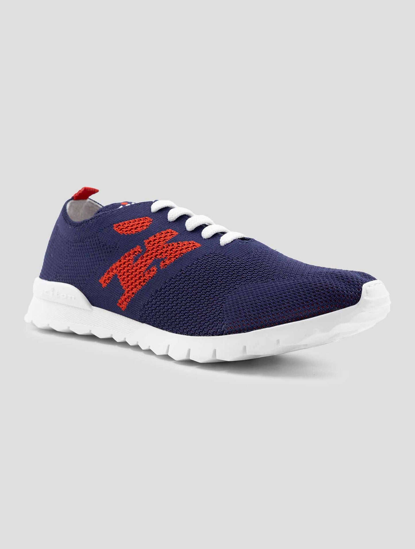 Kiton Blue Red Cotton Ea Sneakers