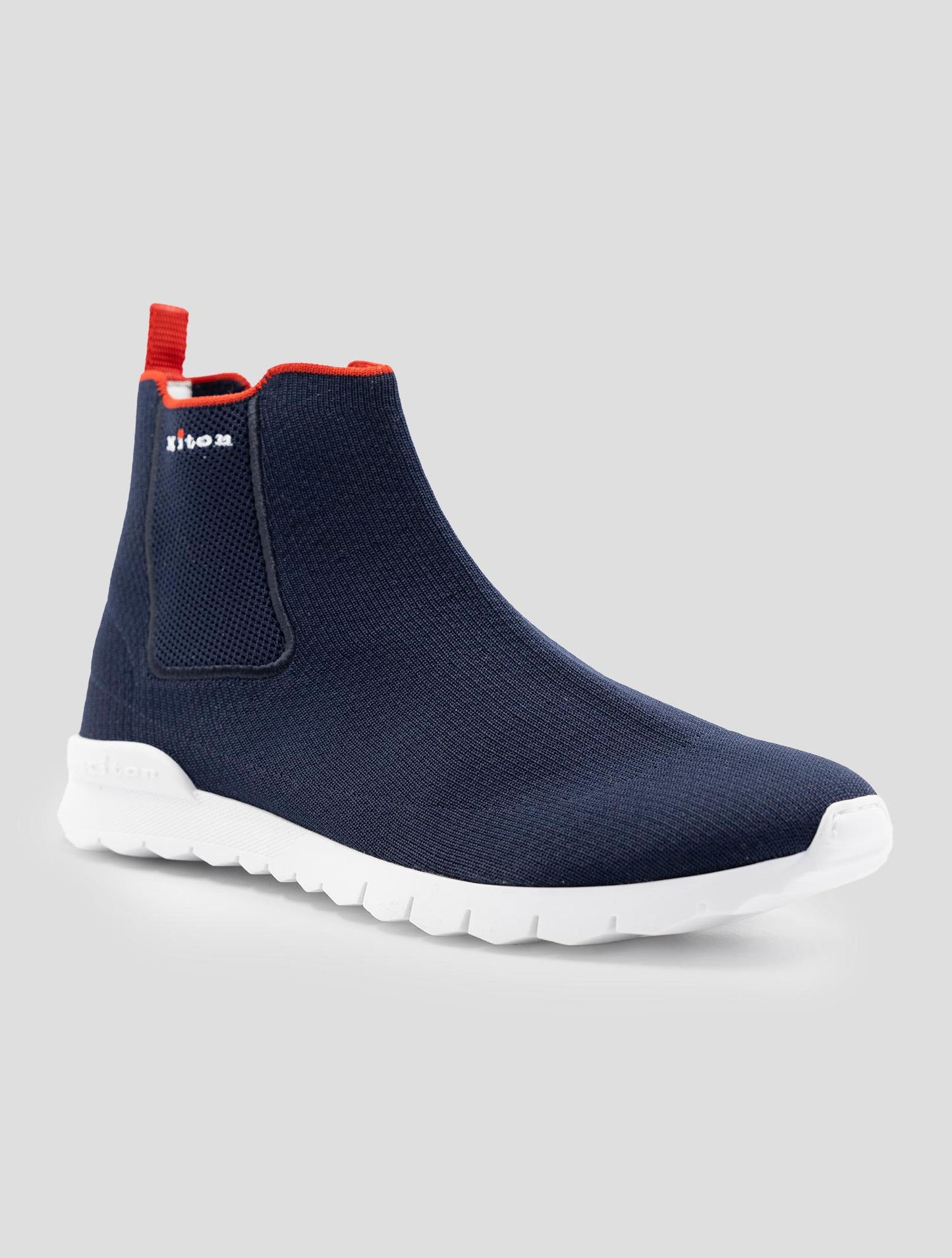 Kiton Blue Cotton Ea Sneakers