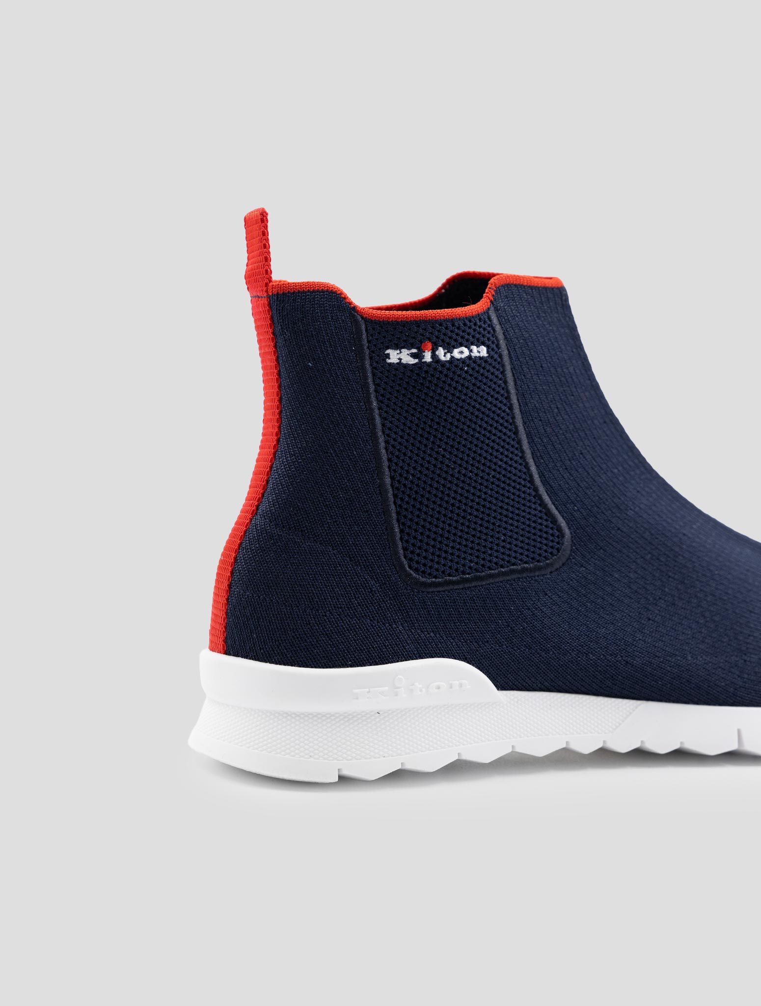 Kiton Blue Cotton Ea Sneakers