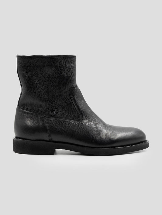 Kiton Black Leather With Fur Boots