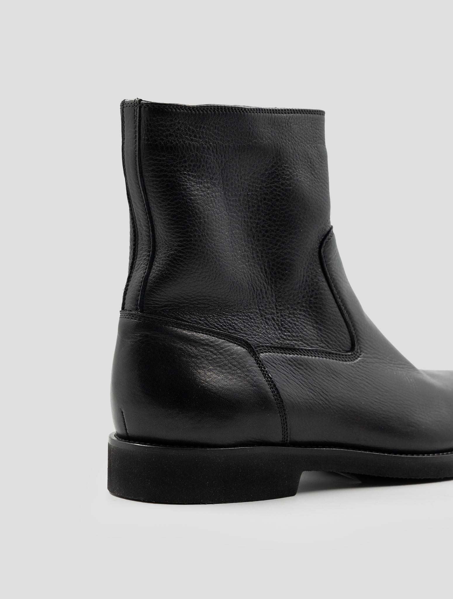 Kiton Black Leather With Fur Boots