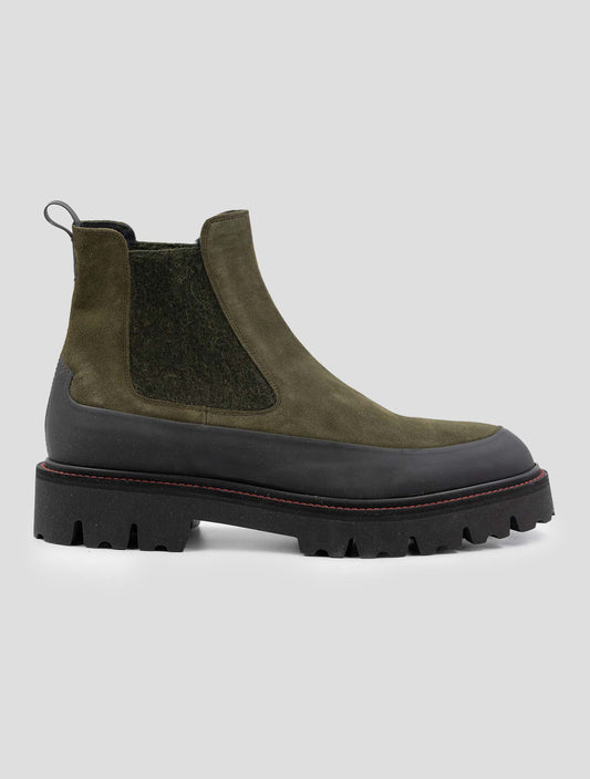 Kiton Green Leather Suede Boots