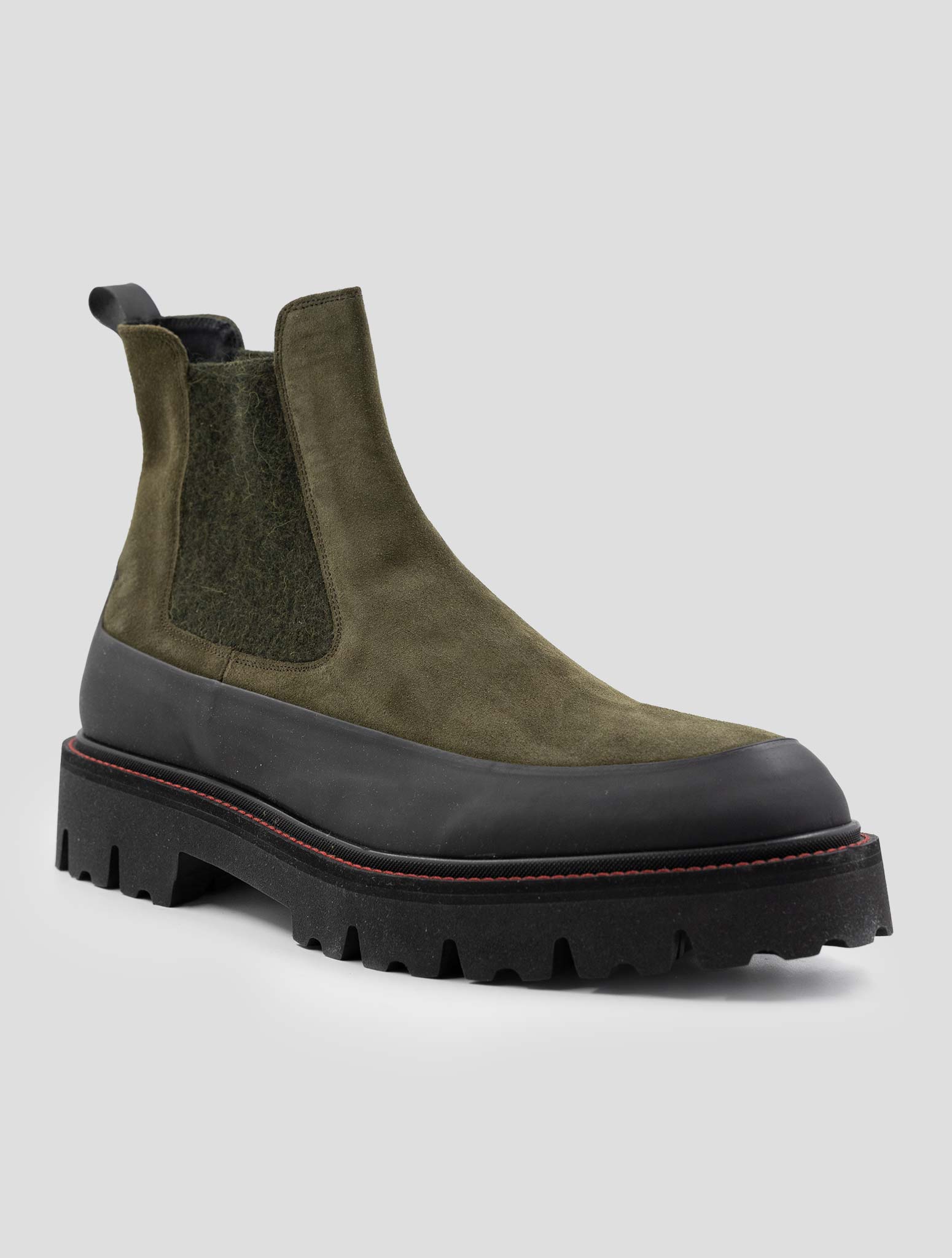 Kiton Green Leather Suede Boots