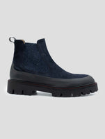 Kiton Blue Leather Suede Boots