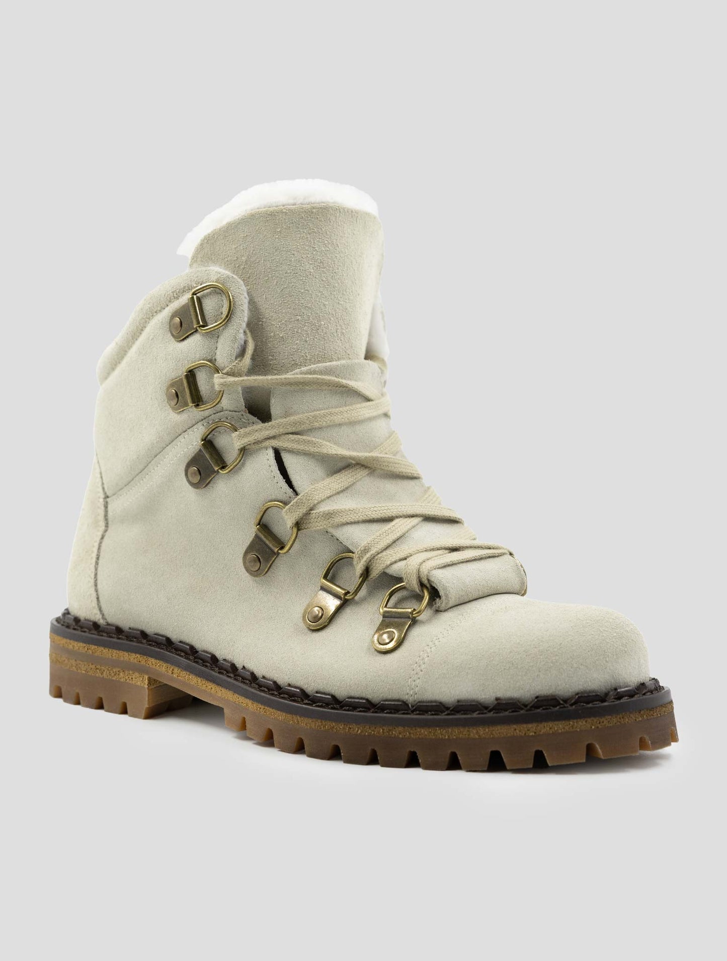 Kiton White Leather Suede Boots