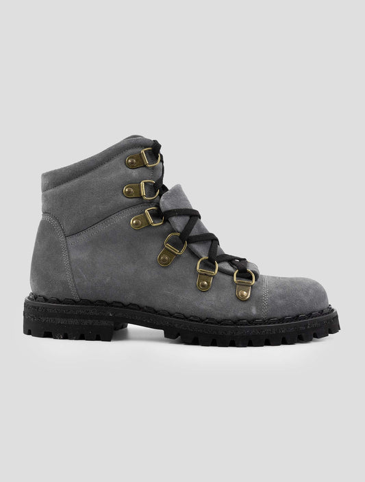 Kiton Gray Leather Suede Boots