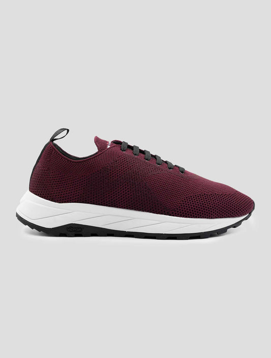Kiton Burgundy Pl Pu Wool Sneakers