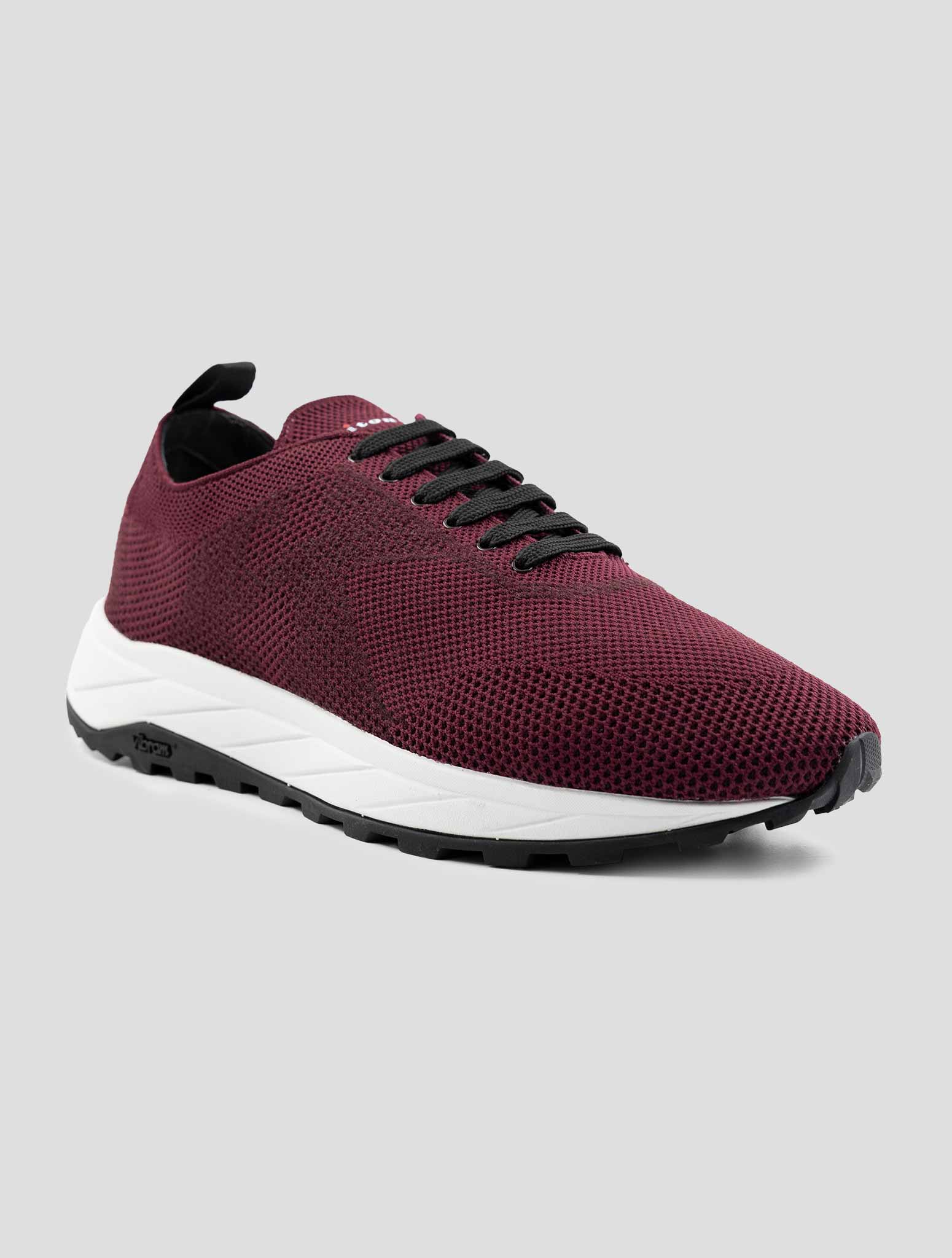 Kiton Burgundy Pl Pu Wool Sneakers