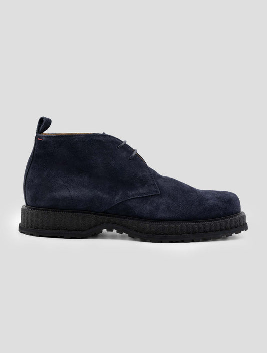 Kiton Blue Leather Suede Boots
