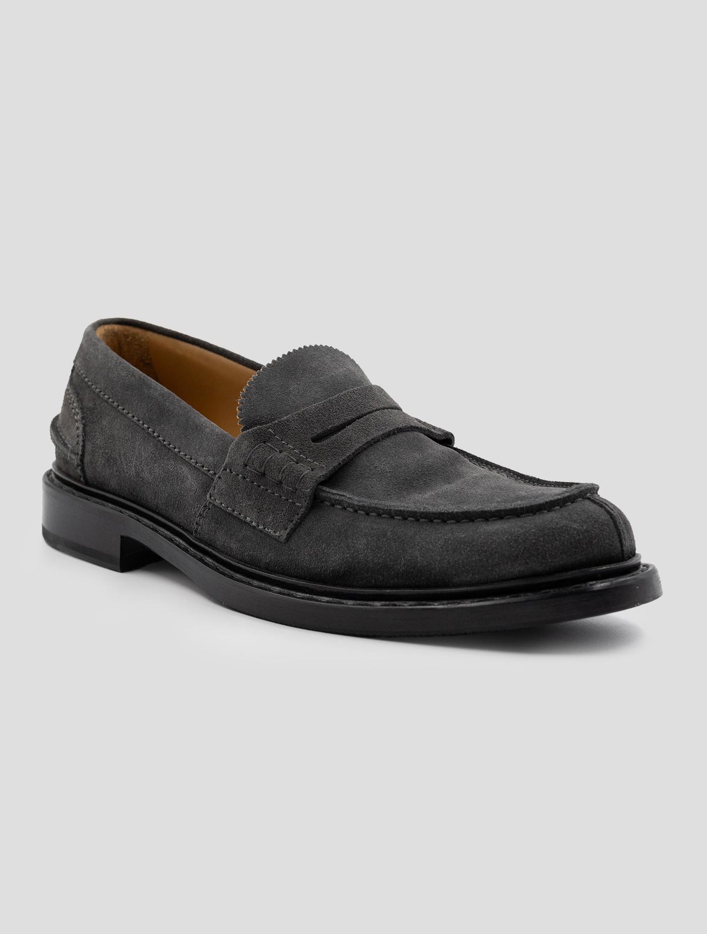 Kiton Gray Leather Suede Loafers