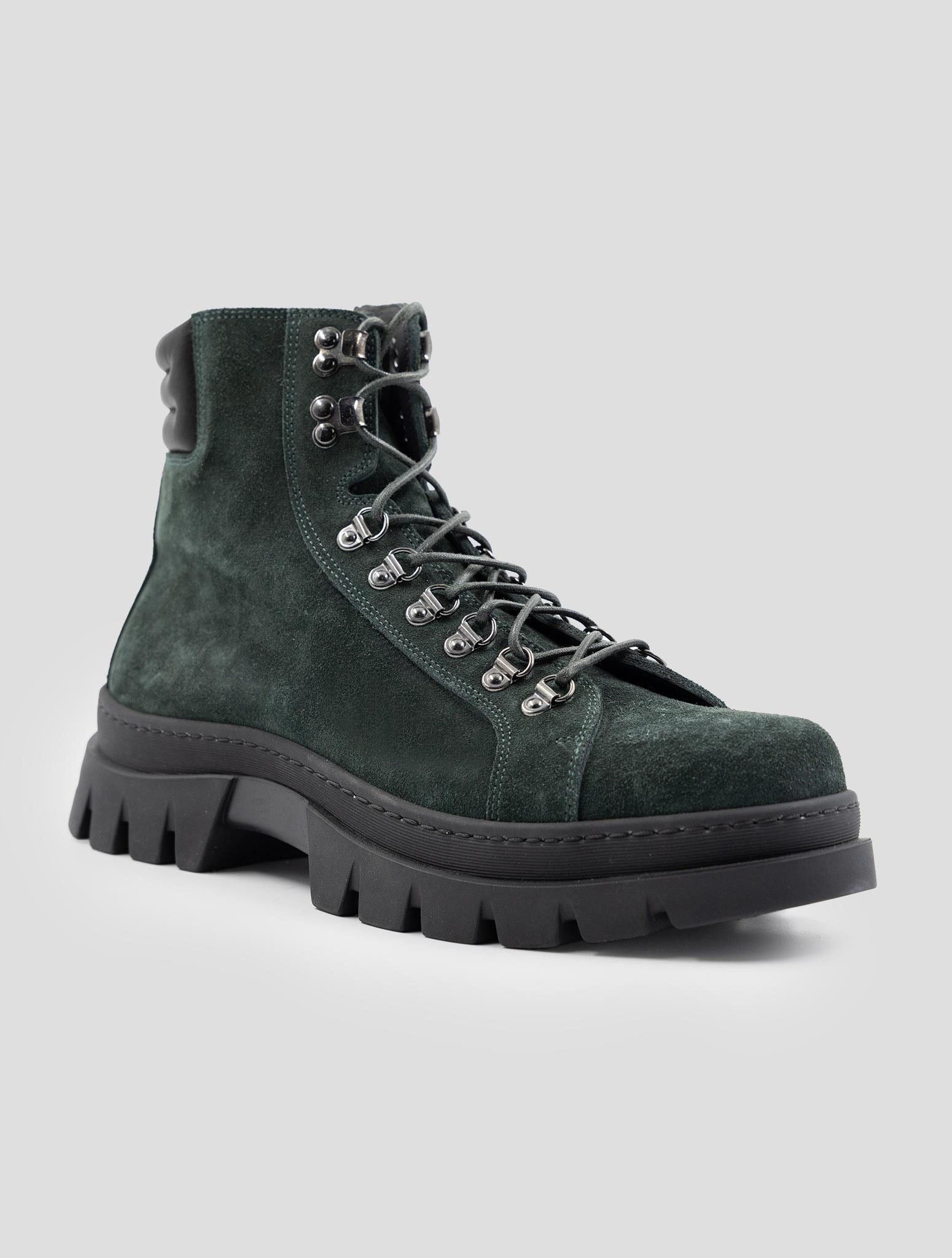 Kiton Green Leather Suede Boots
