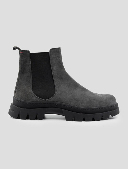 Kiton Gray Leather Suede Boots