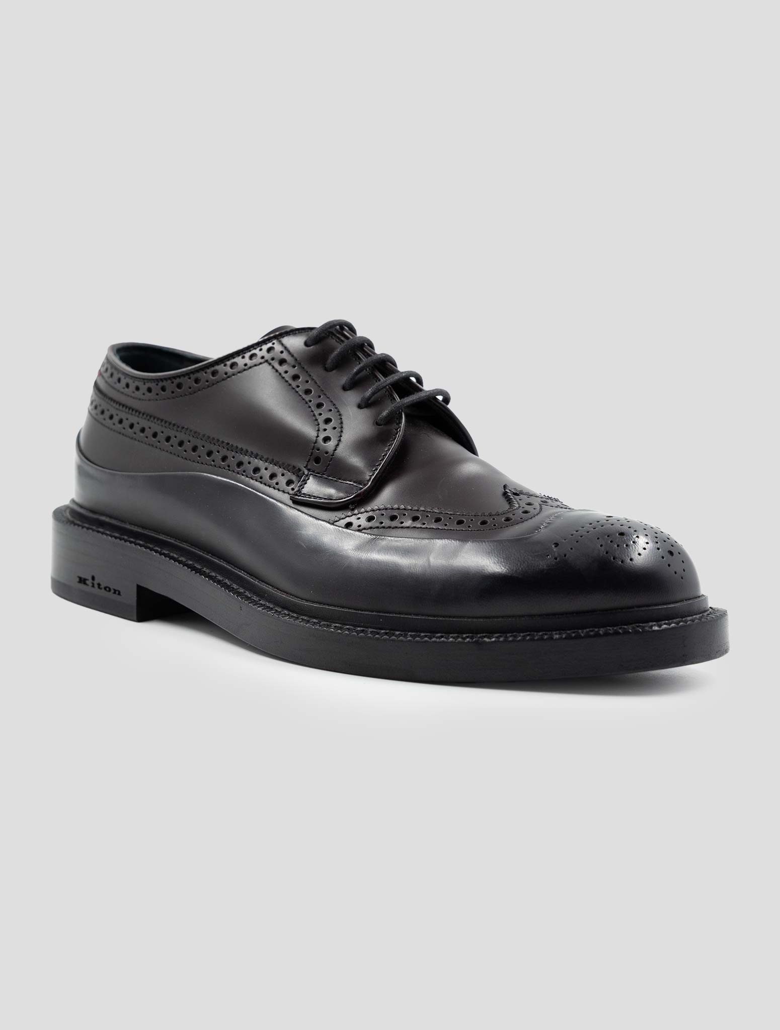 Kiton Burgundy Black Leather Dress Shoes