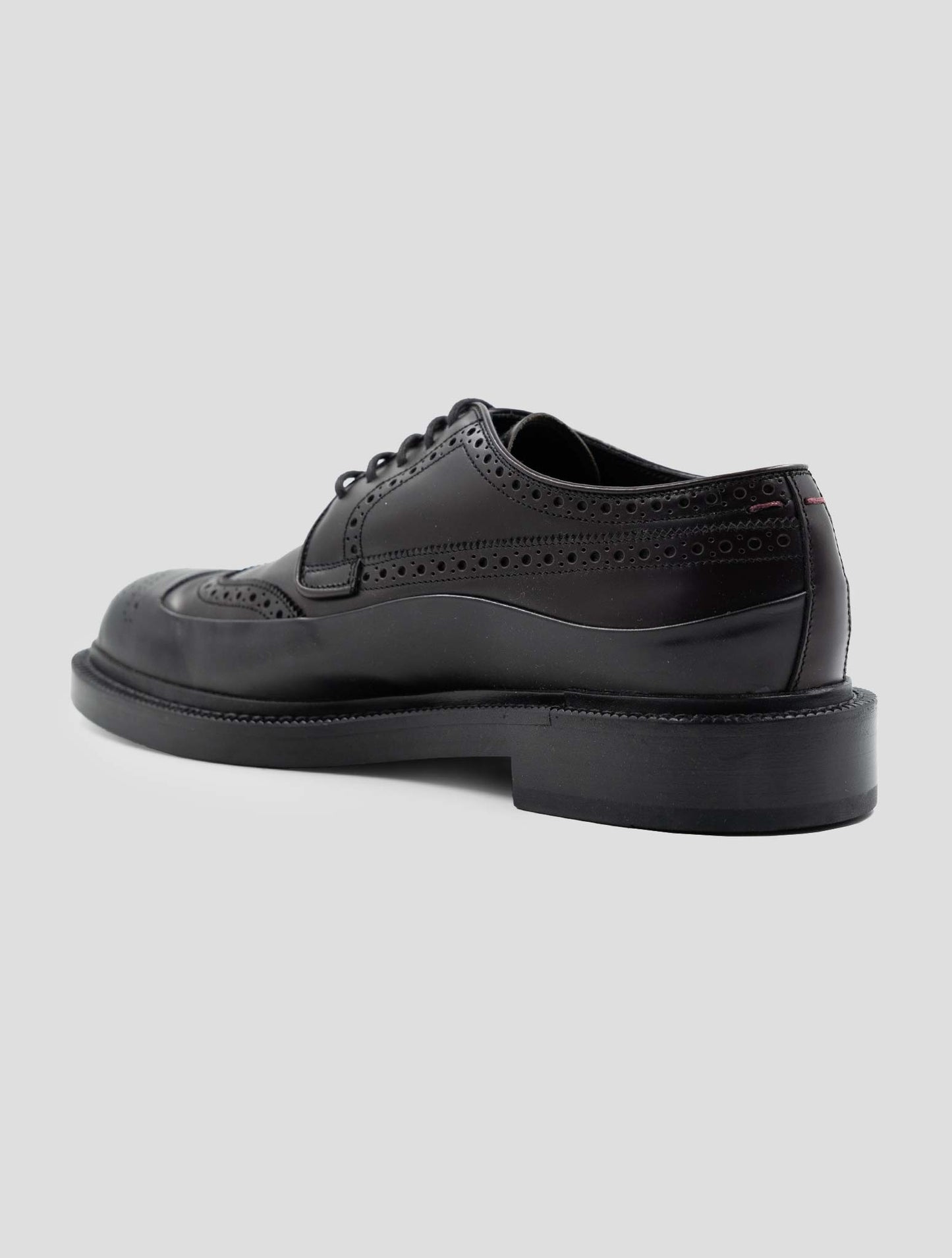 Kiton Burgundy Black Leather Dress Shoes