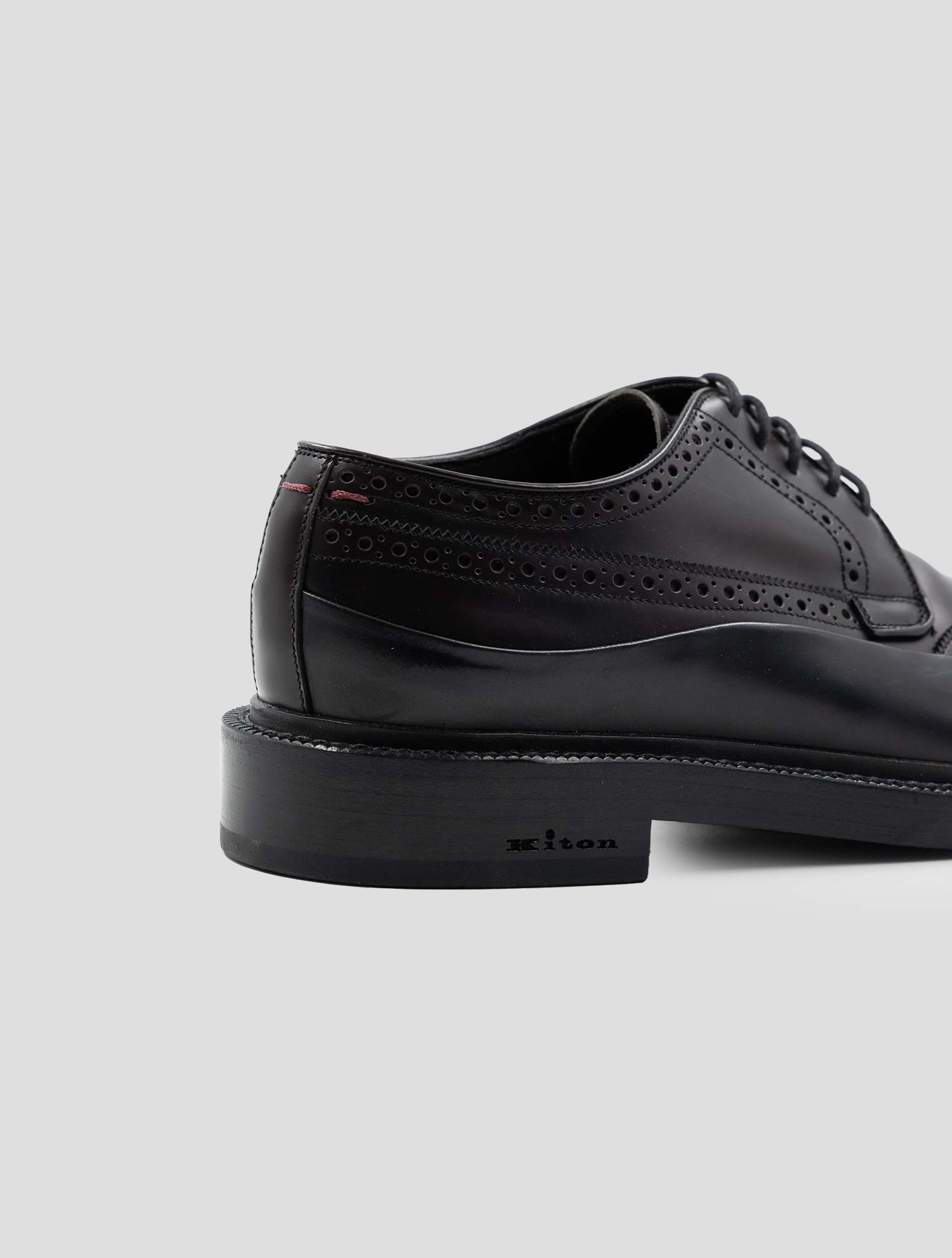 Kiton Burgundy Black Leather Dress Shoes