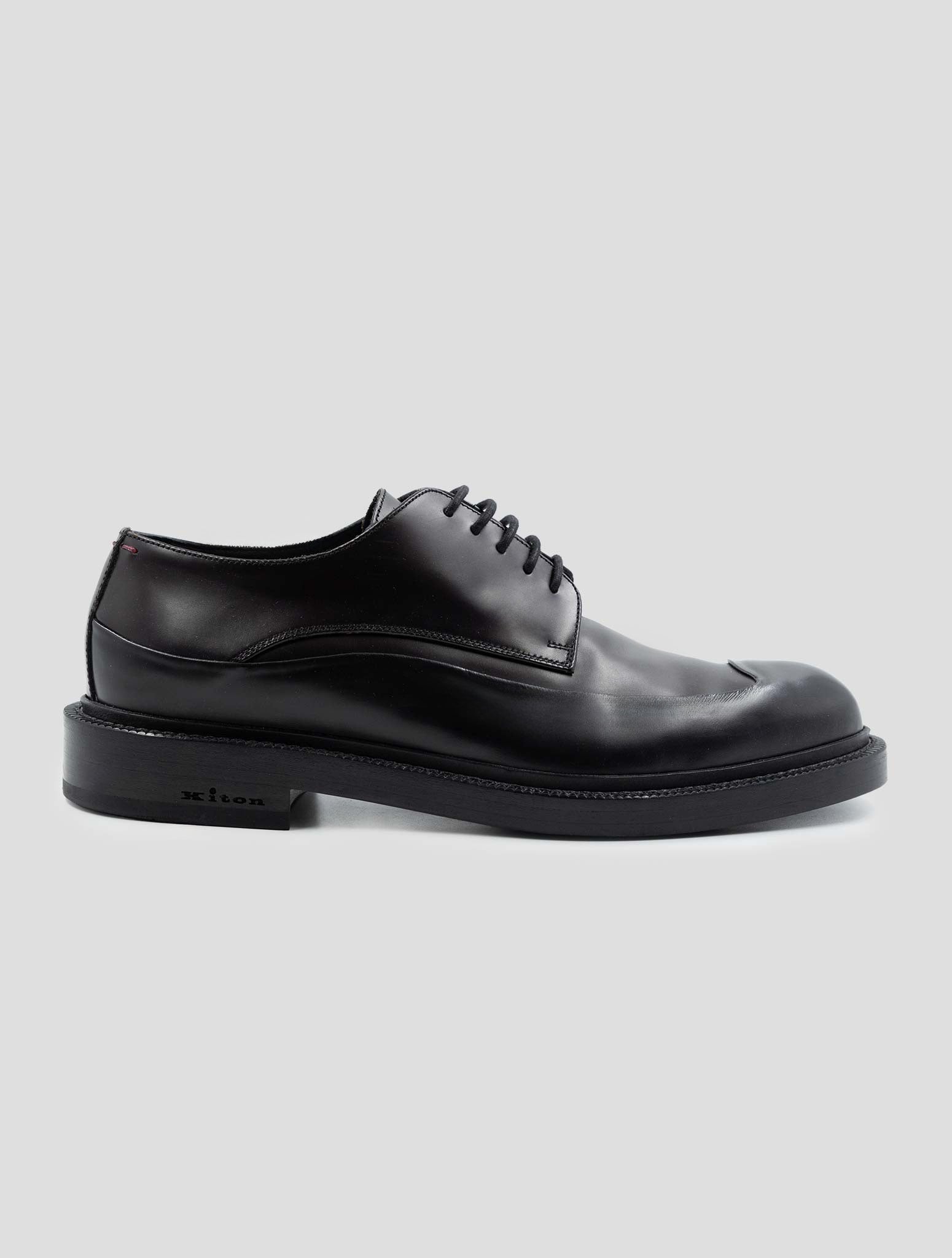 Kiton Burgundy Black Leather Dress Shoes