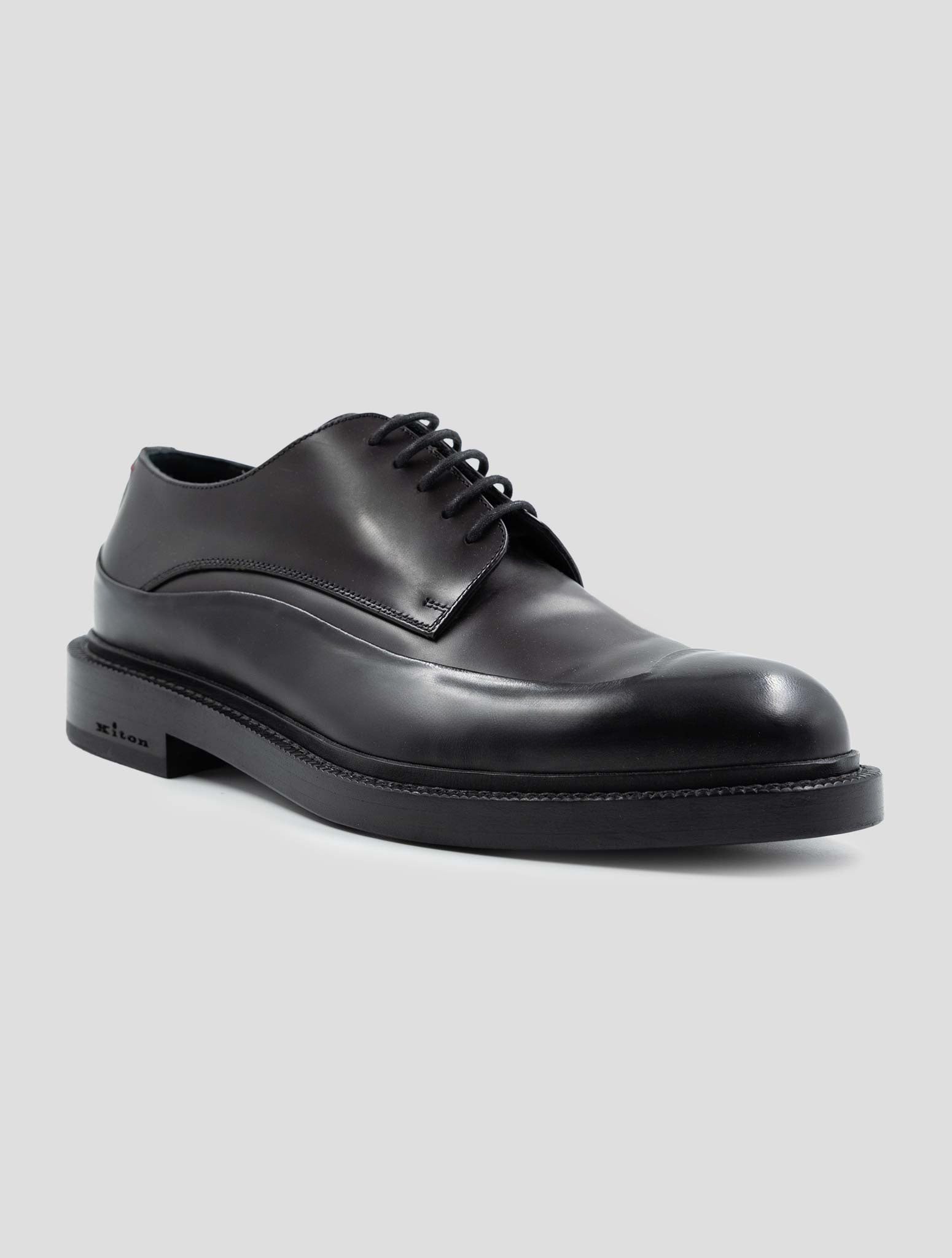 Kiton Burgundy Black Leather Dress Shoes