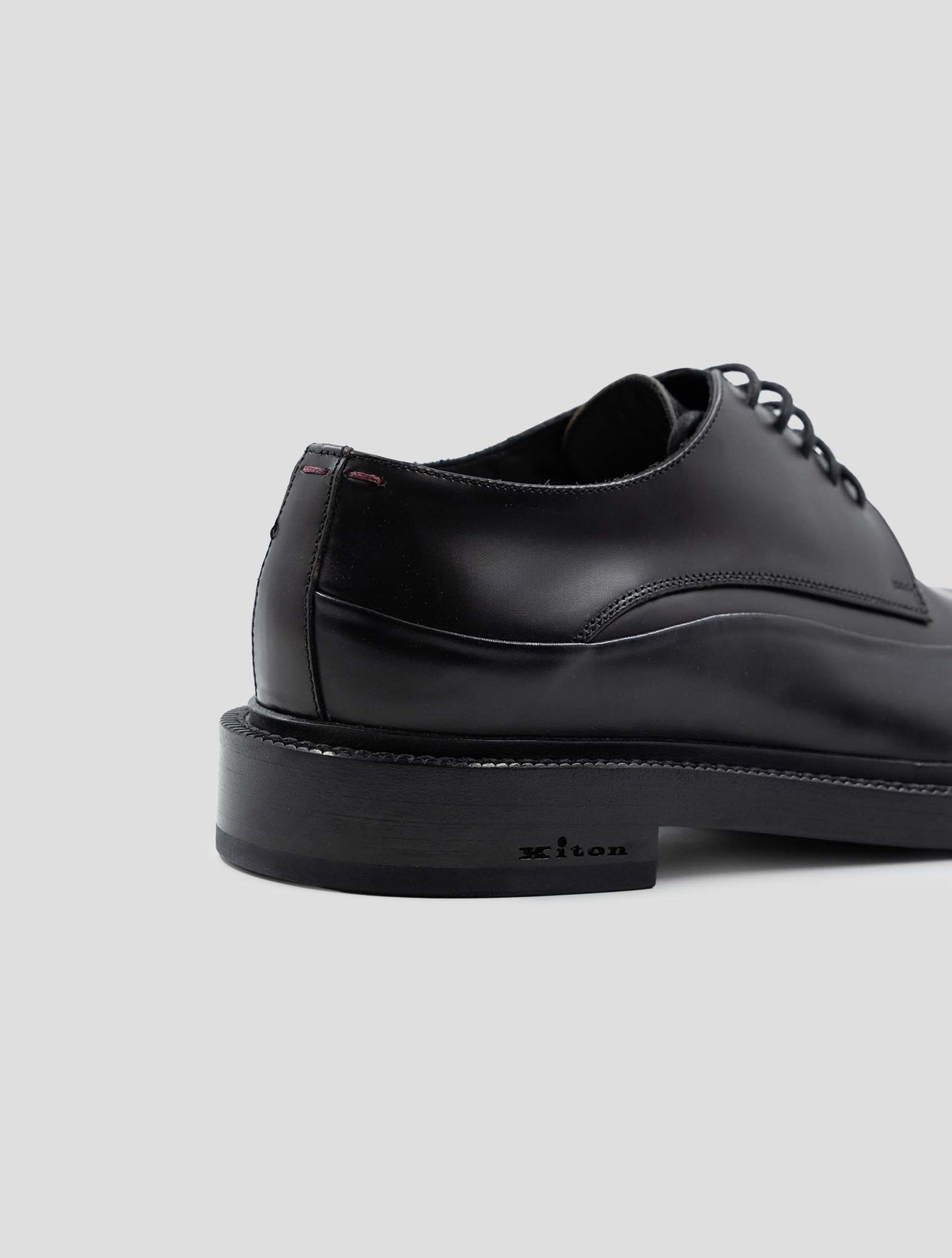 Kiton Burgundy Black Leather Dress Shoes