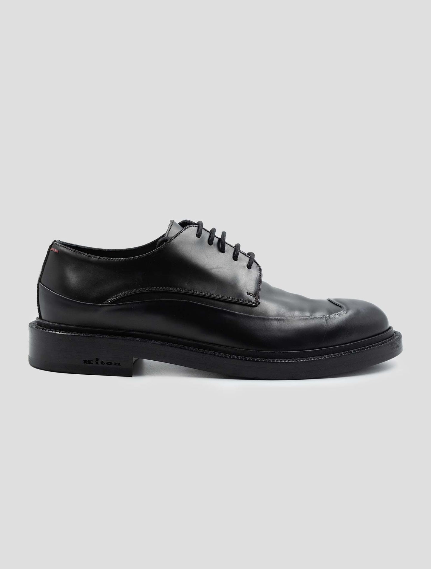 Kiton Black Leather Dress Shoes