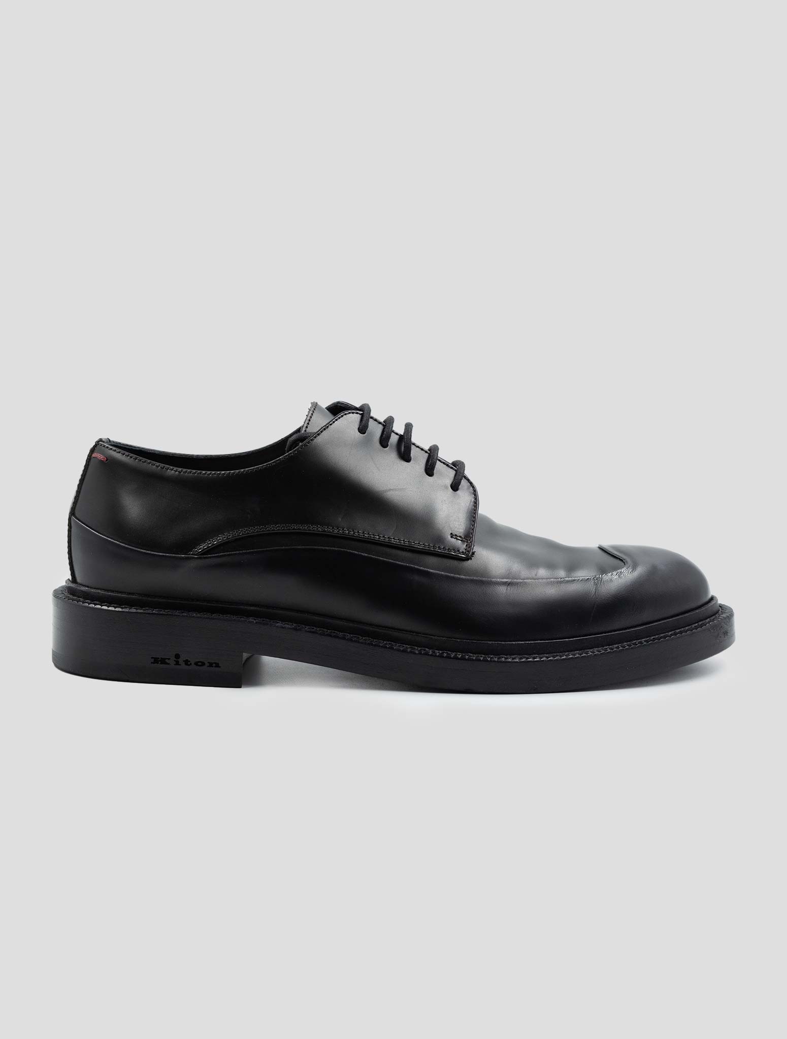 Kiton Black Leather Dress Shoes