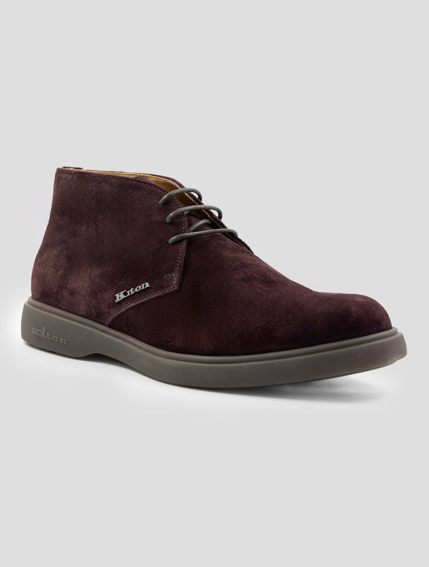 Kiton Bordeaux Leather Suede Boots