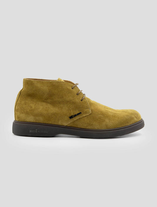 Kiton Beige Leather Suede Boots