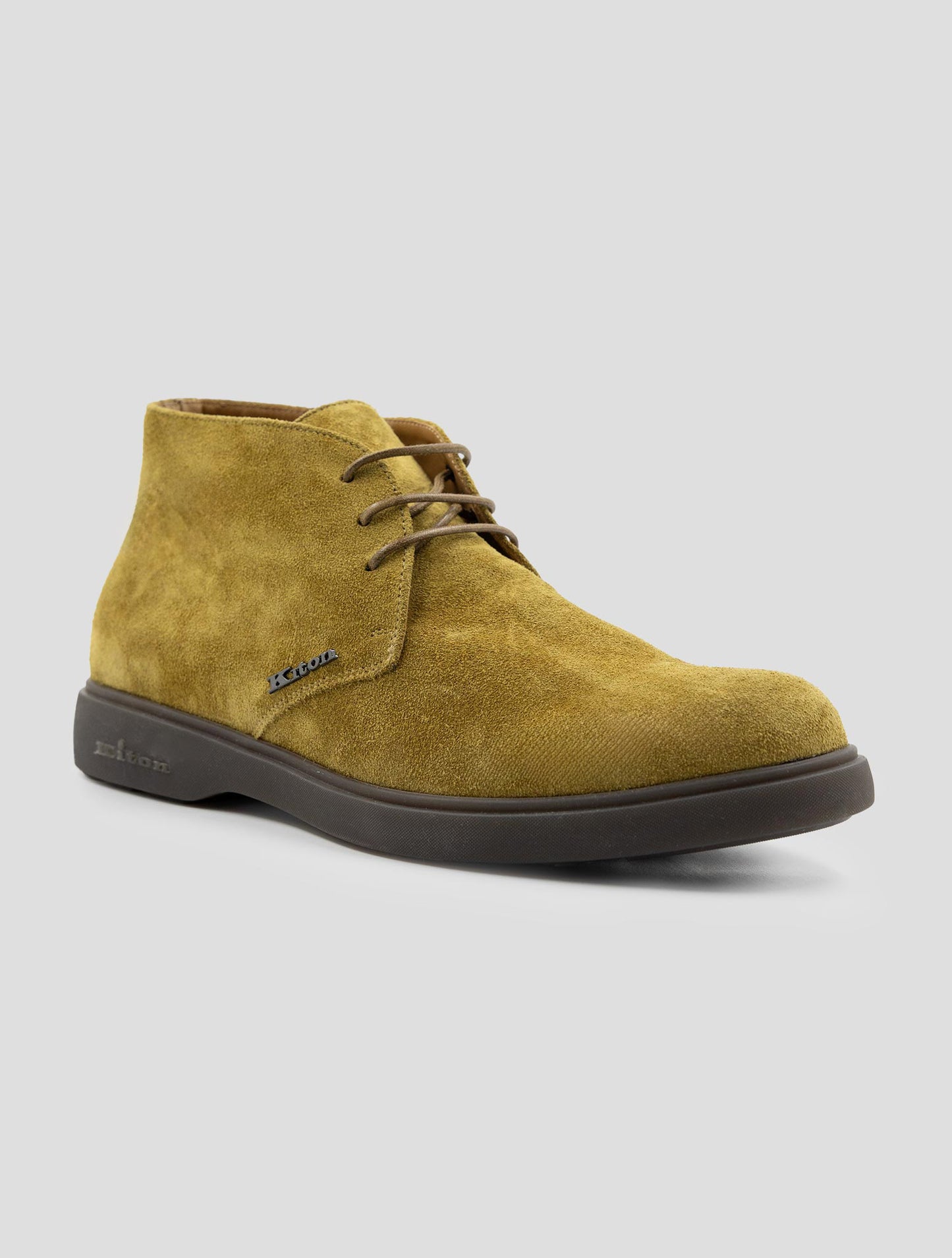Kiton Beige Leather Suede Boots